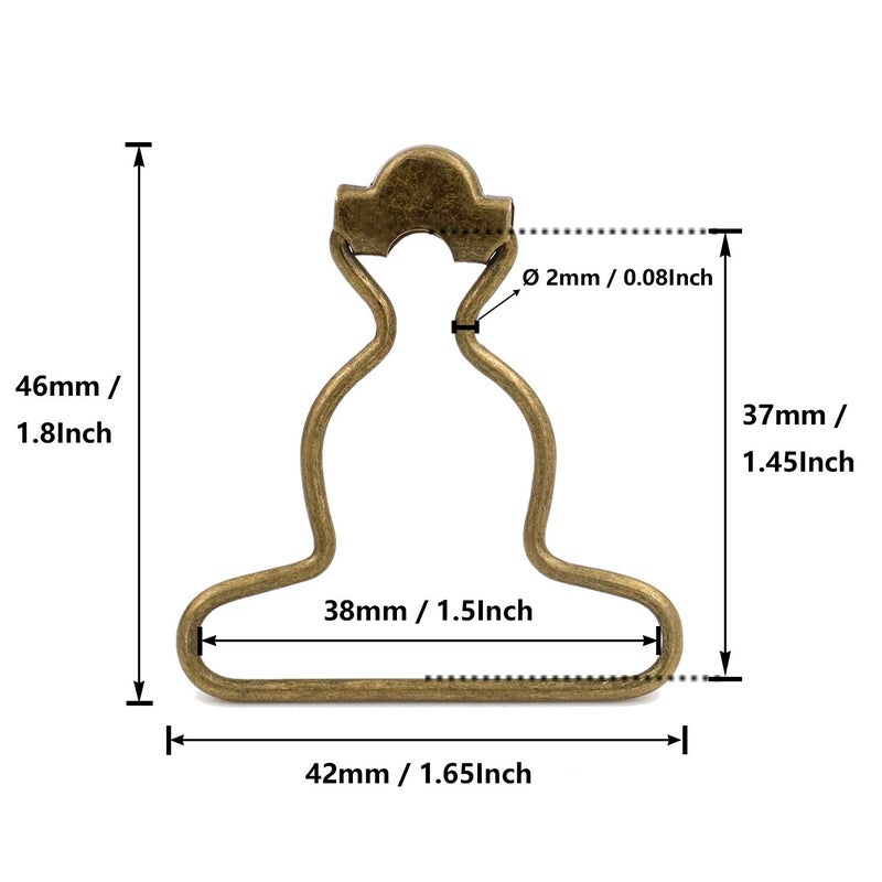 BIKICOCO Overall Suspender Dungaree Buckles, 1-1/2'' Wide Bottom, for Rompers Sewing DIY, Gunmetal - Pack of 20 - Image 2